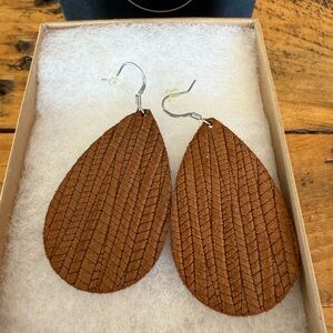 Nickel & Suede Teardrop Earrings